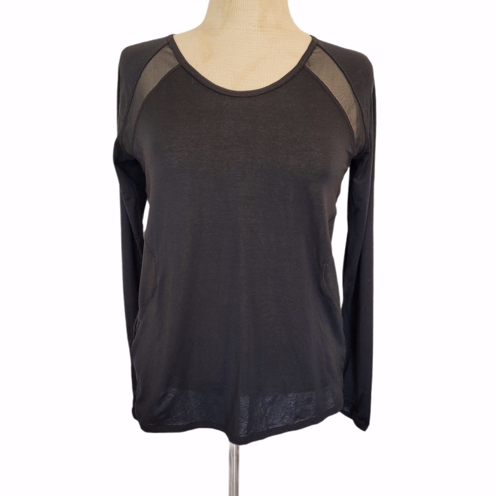 Zella Sporty Long Sleeve Black Top Size S